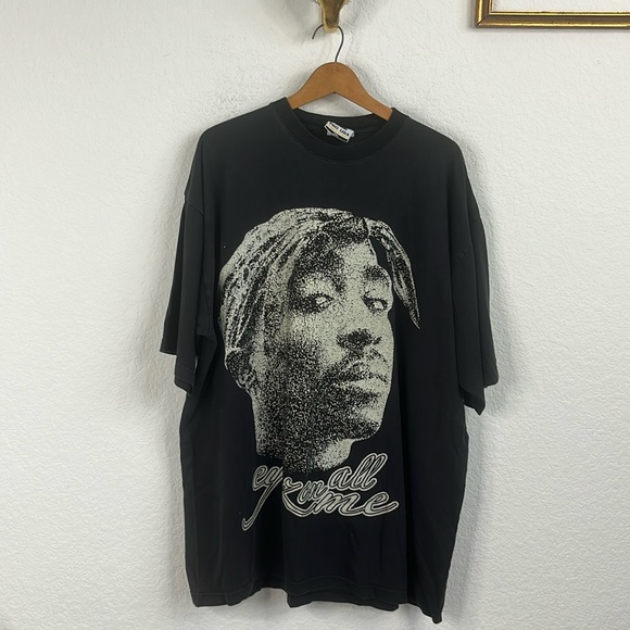 VTG 90s Tupac All Eyez On Me Portrait Tee T Shirt XXL 2XL - Picture 1 of 7